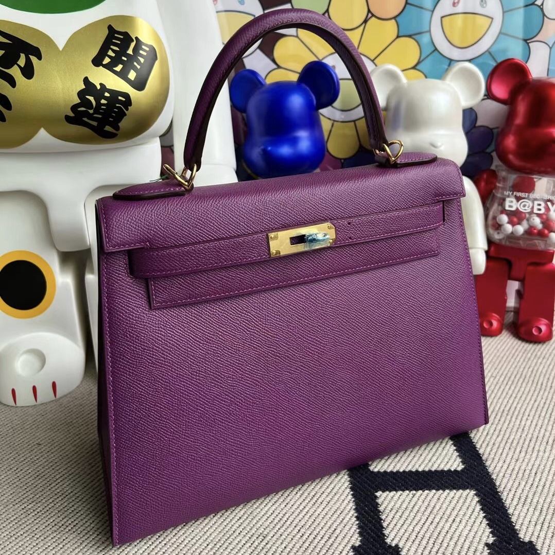 Kuala Lumpur Hermes Kelly 28 Epsom P9 Anemone 海葵紫 Gold hardware