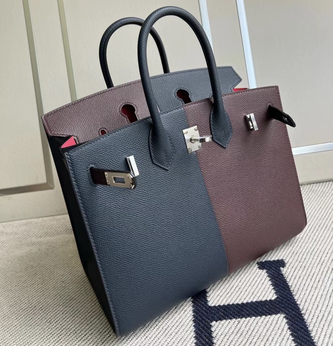 Birkin 30 Epsom Casaque Tri-Toned Bleu Indigo/Rouge Sellier/Rose Texas –  Maison Wrist Aficionado