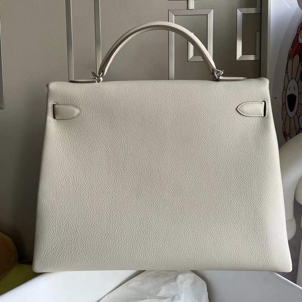 新加坡愛馬仕包包價格 Singapore Hermes Kelly 40cm Togo 10 Craie 奶昔白 銀扣