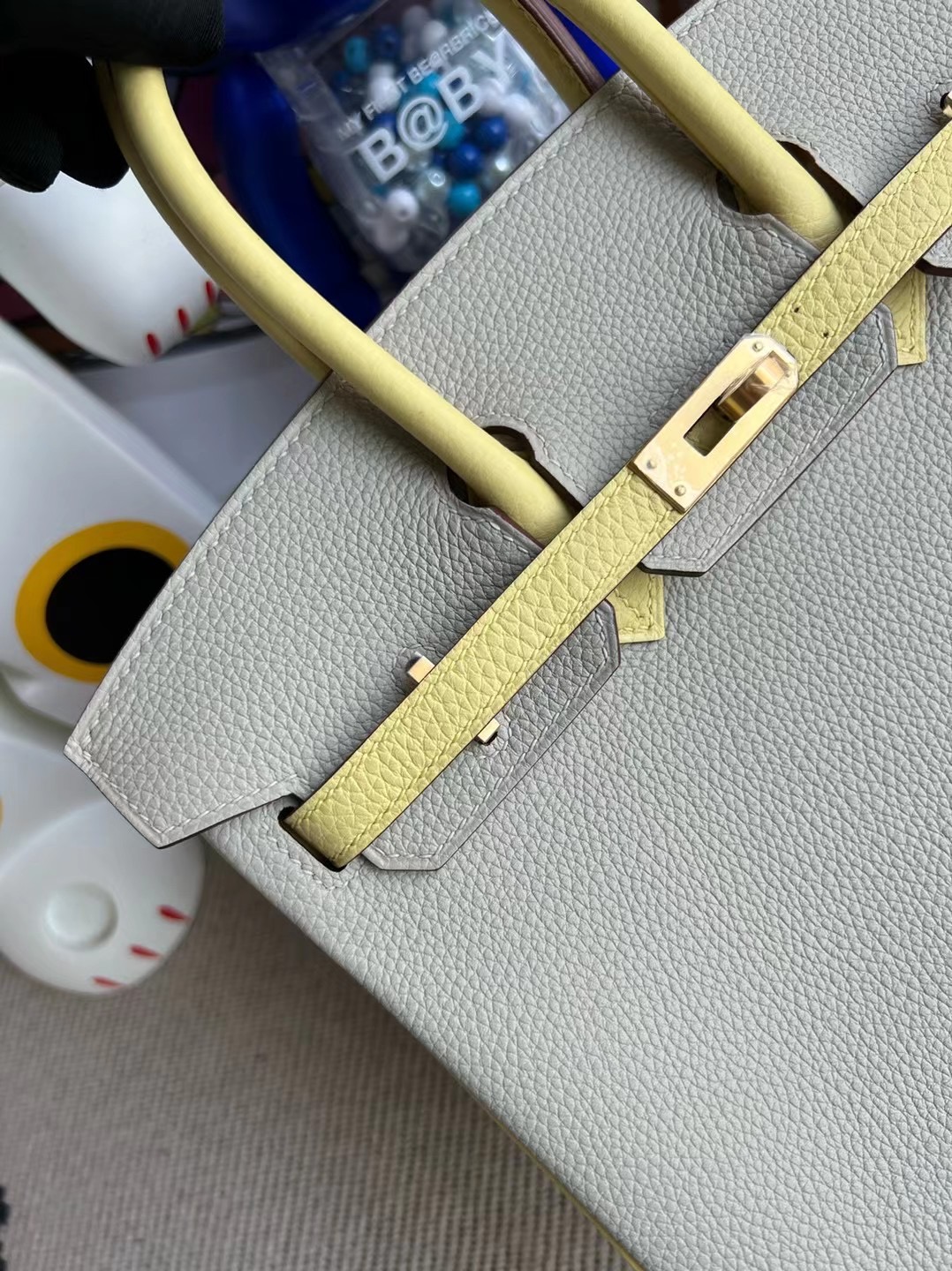 Hermes Birkin 25 HSS Togo 80 Gris Perle 珍珠灰/1Z jaune poussin 小雞黃 拉絲金扣