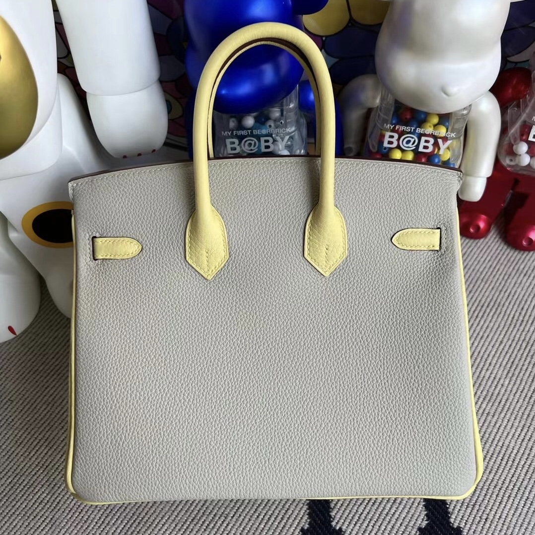 Hermes Birkin 25 HSS Togo 80 Gris Perle 珍珠灰/1Z jaune poussin 小雞黃 拉絲金扣