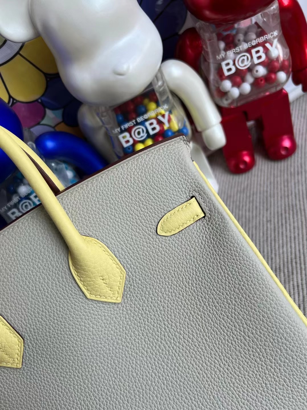 Hermes Birkin 25 HSS Togo 80 Gris Perle 珍珠灰/1Z jaune poussin 小雞黃 拉絲金扣