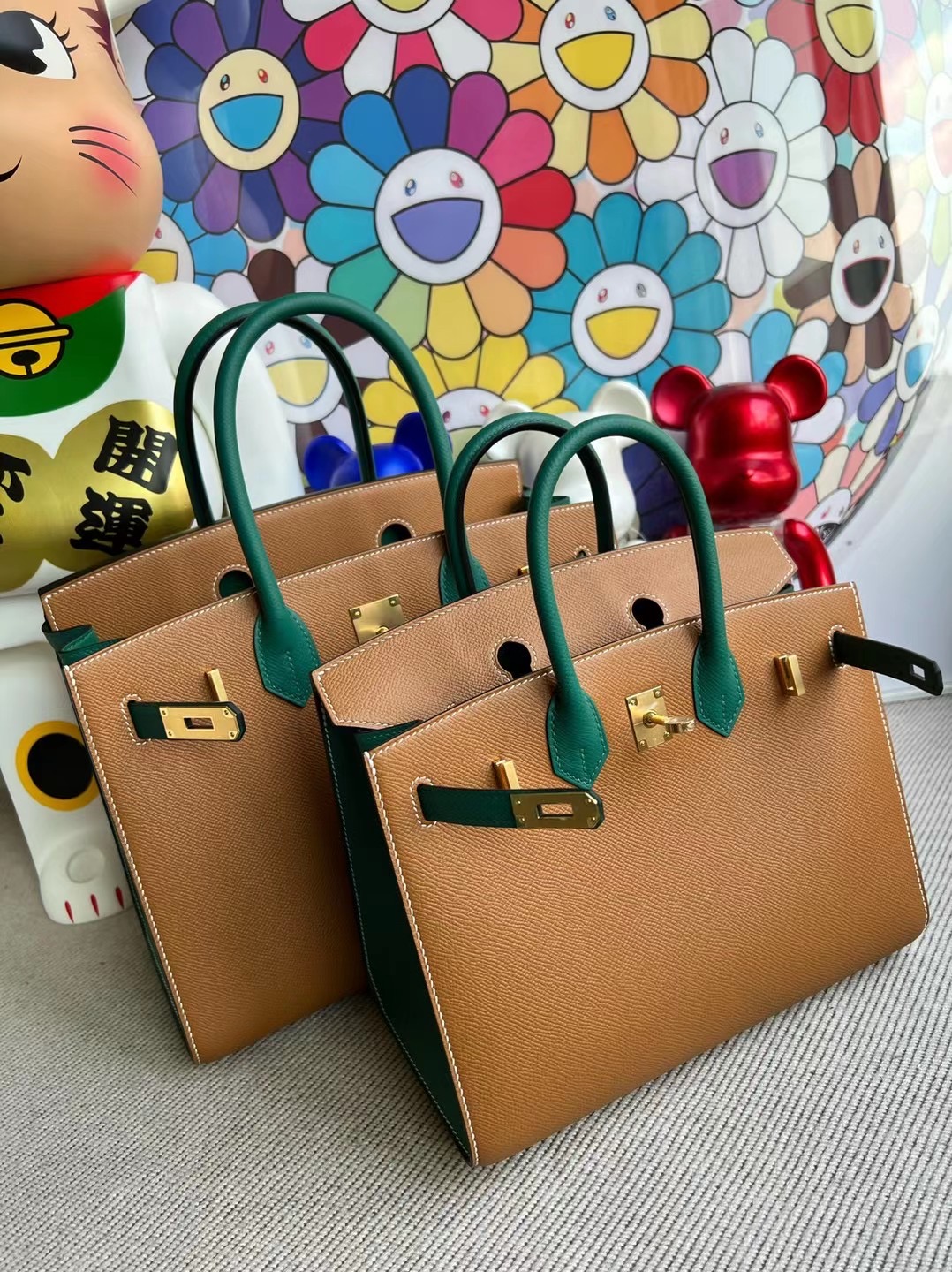 Hermes Birkin 25 HSS Epsom Sellier 外縫 37 Gold /Z6 Malachite 金扣