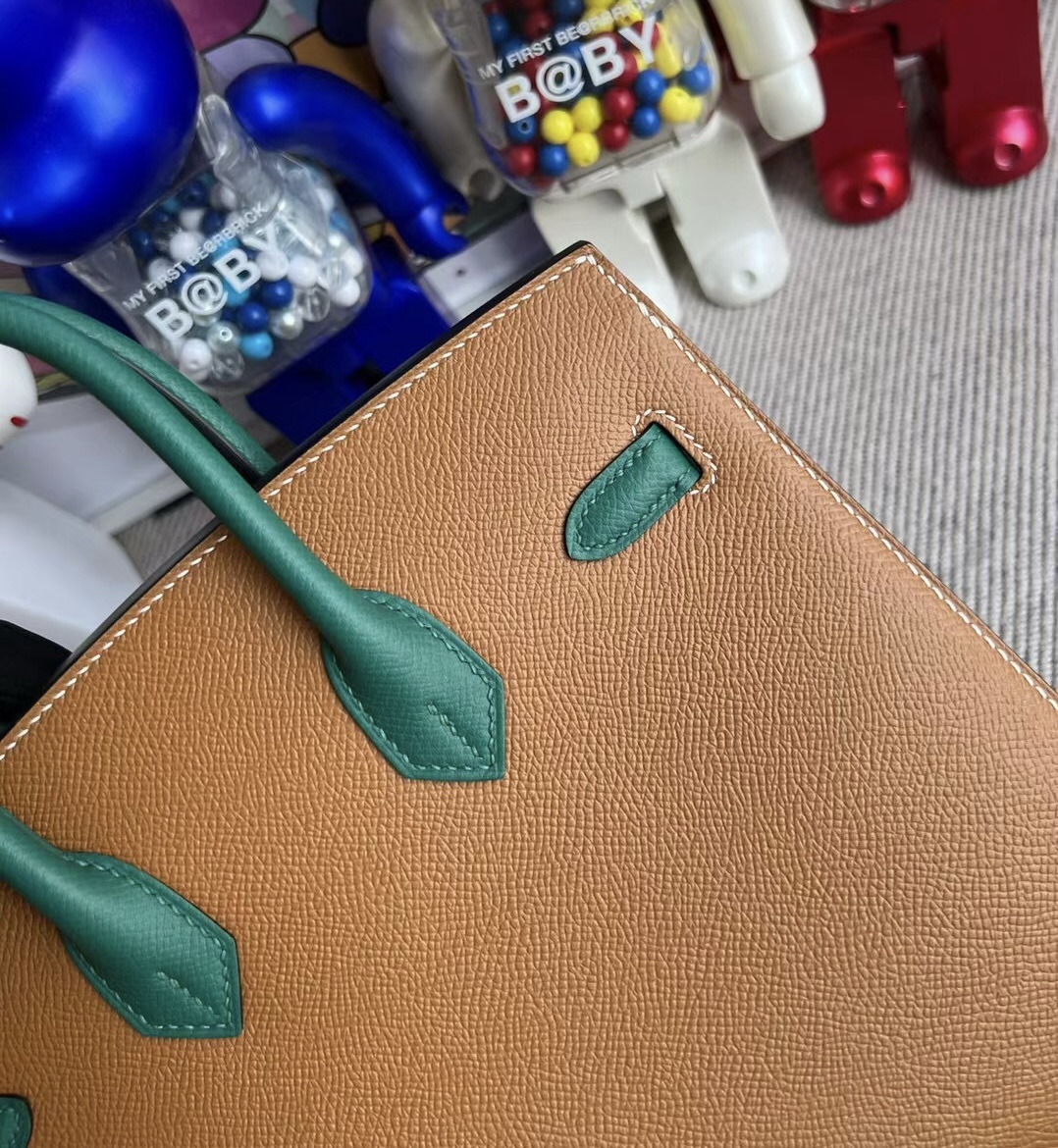 Hermes Birkin 25 HSS Epsom Sellier 外縫 37 Gold /Z6 Malachite 金扣