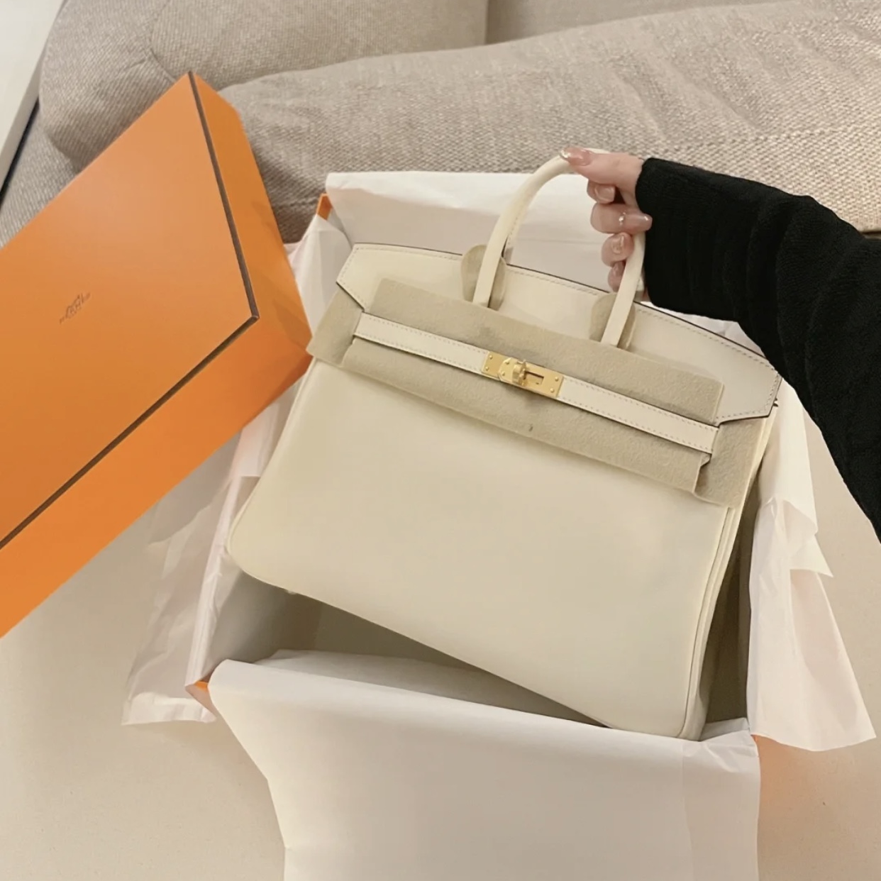 愛馬仕包包價格 Hermes Birkin 25cm Swift i2 Nate 奶油白 金扣