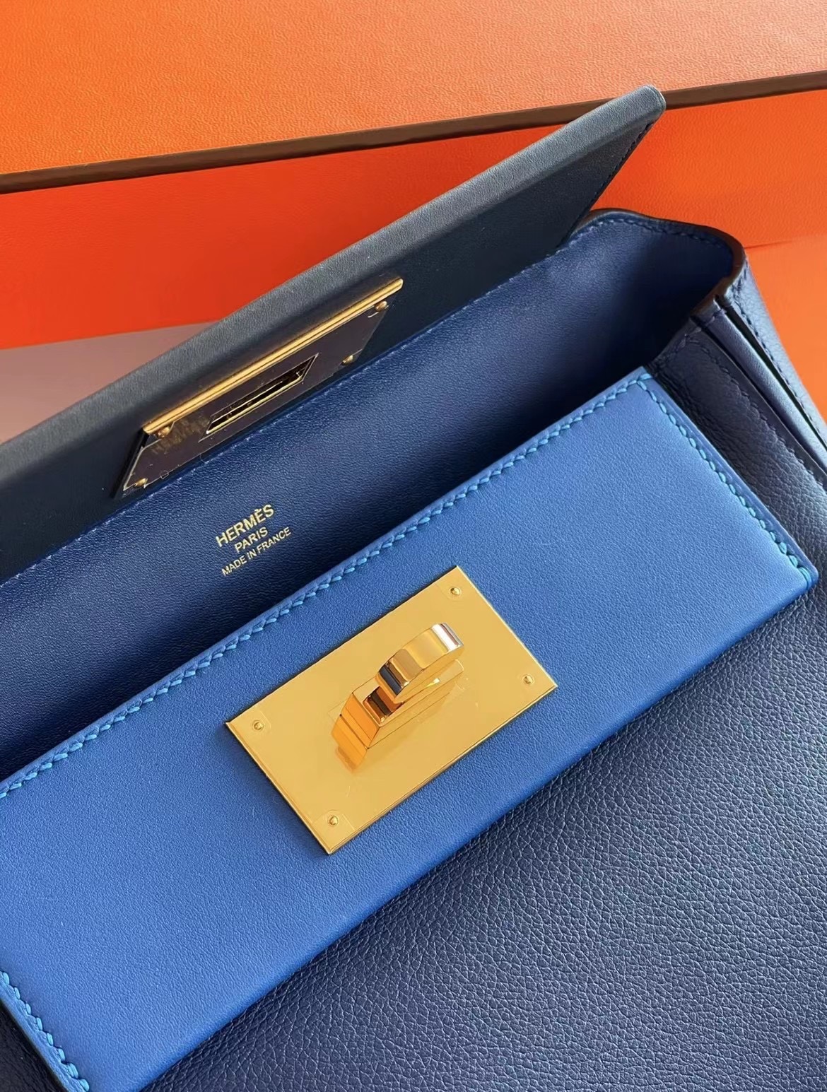 愛馬仕中國網站 Hermes Mini 24/24 Evercolor Bleu Saphir Bleu France Bleu Indigo