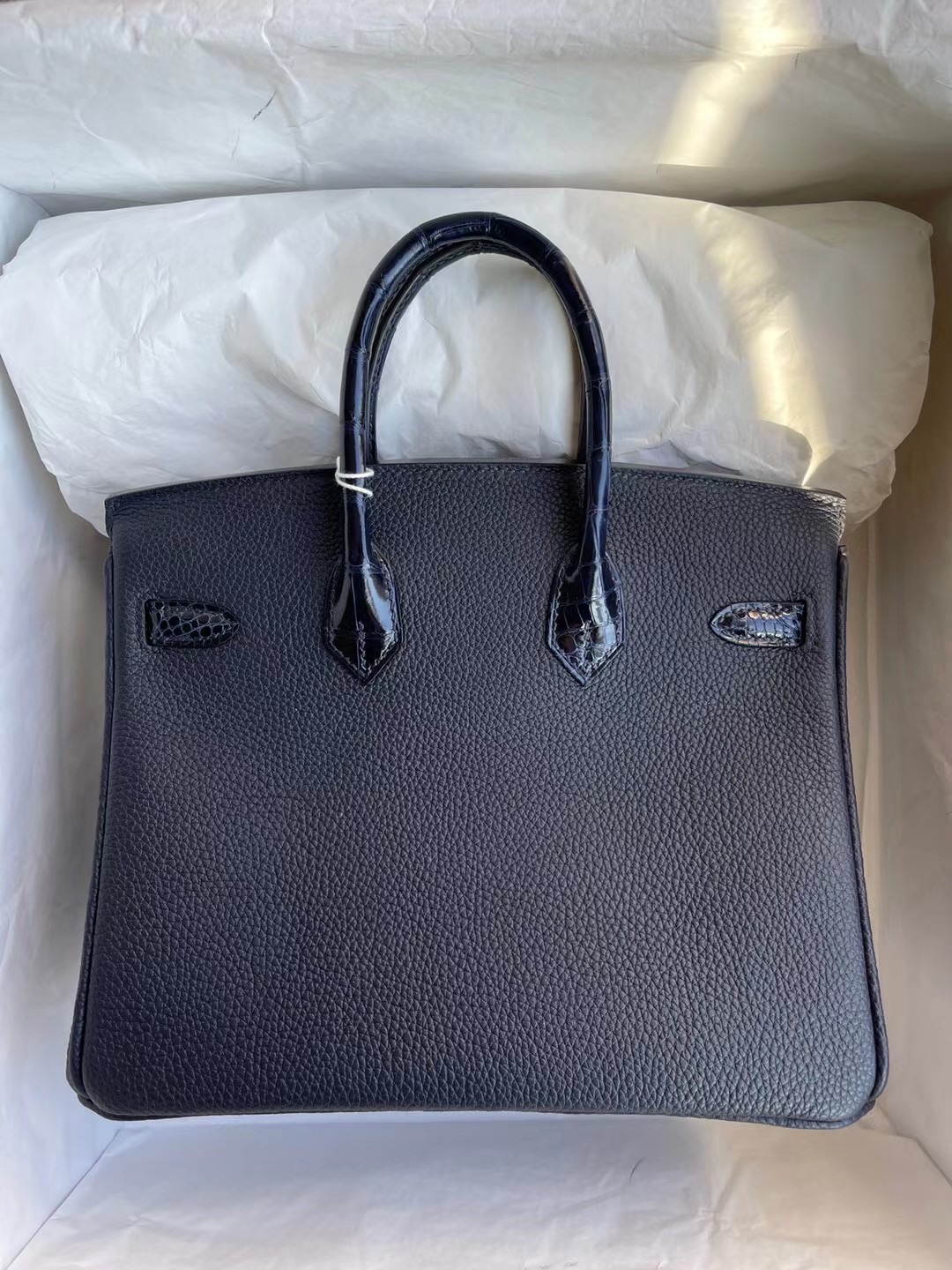 愛馬仕中國官方網站 Hermes Birkin 25 Touch 2Z Blue nuit 午夜藍/亮面尼羅鱷魚