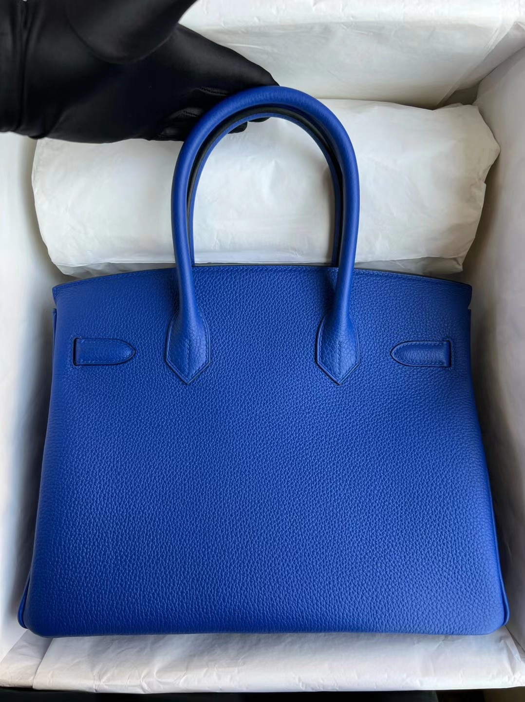 愛馬仕中國官方網站價格 Hermes Birkin 30 Togo I7 Bleu Zellige 琉璃藍 金扣