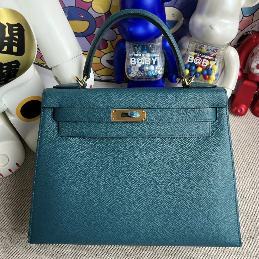 愛馬仕凱莉28寸香港臺灣價格 Hermes Kelly 28 Epsom W0 Vert Bosphore 博斯普魯斯綠