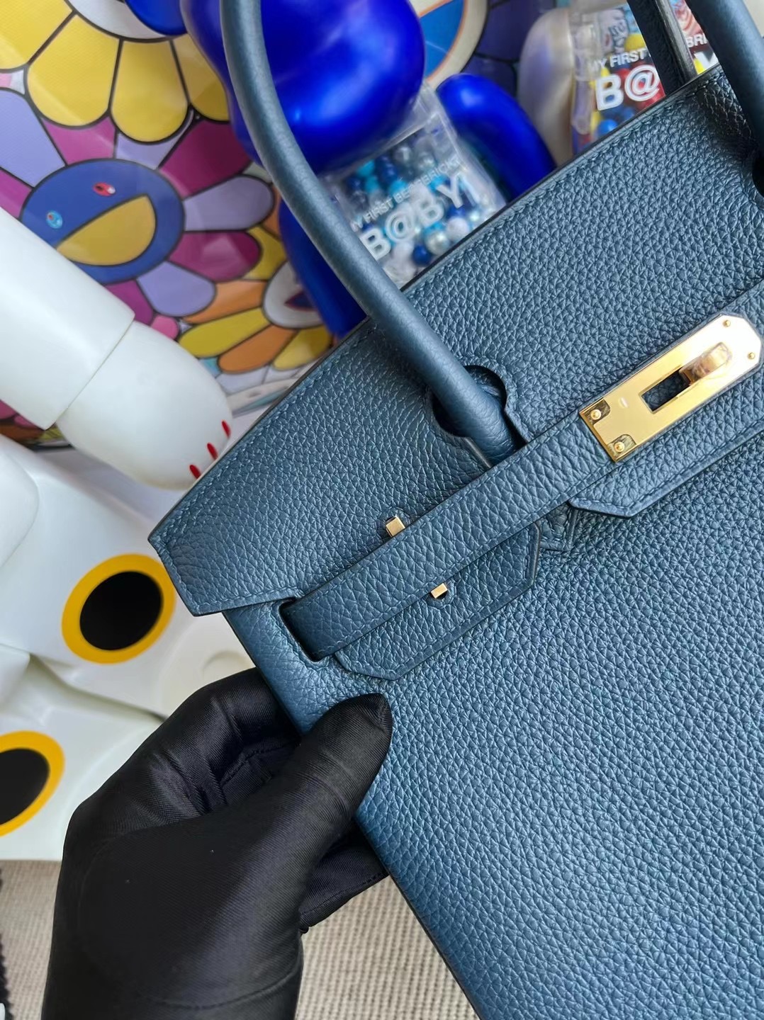 新加坡愛馬仕包包 Hermes Birkin 30 Togo S4 Deep Blue 深邃藍 金扣