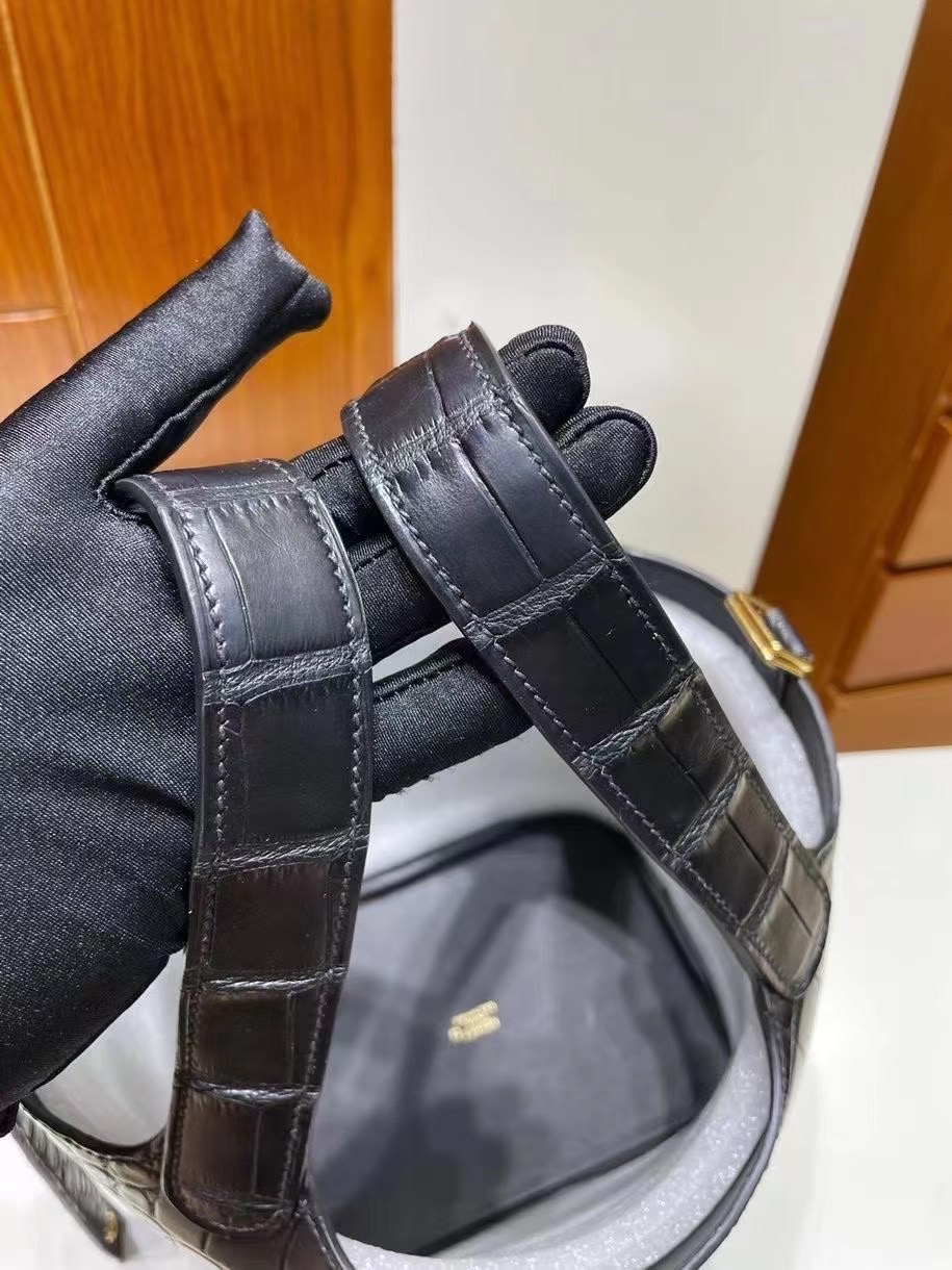 Saudi Arabia Hermes Picotin Lock 18 霧面美洲鱷魚 89 Noir 黑色 金扣