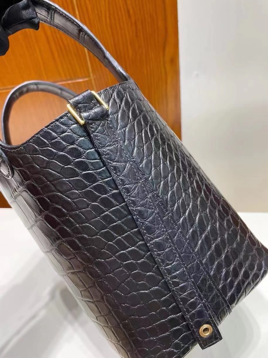 Saudi Arabia Hermes Picotin Lock 18 霧面美洲鱷魚 89 Noir 黑色 金扣