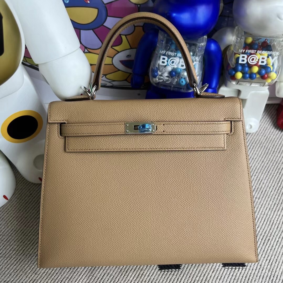 Hermes Kelly 25 Epsom 0M Chai 瑪薩拉茶色 內拼 X9 Mauve Sylvestre 銀扣