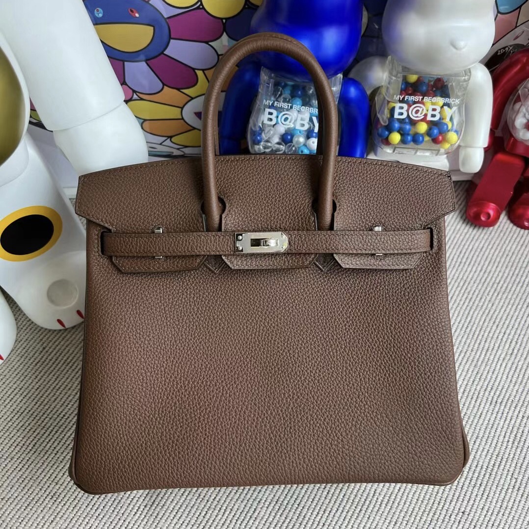 愛馬仕女包新加坡價格 Hermes Birkin 25 Togo 4A 咖啡色 coffee color 銀扣