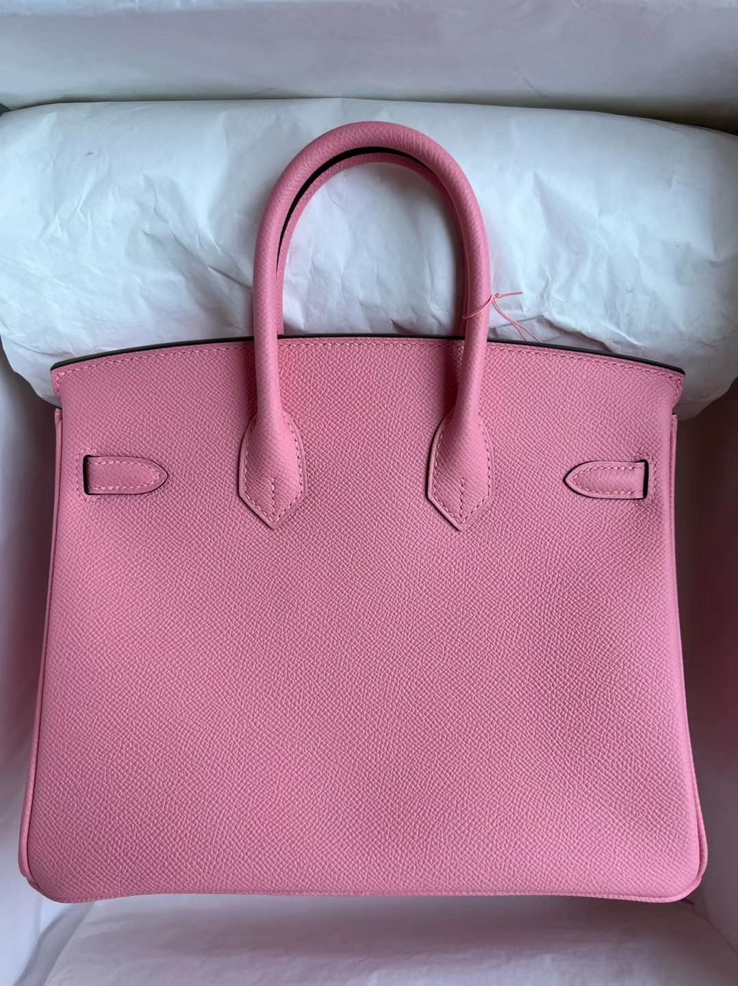 愛馬仕女包網站價格 Hermes Birkin 25cm Epsom 1Q Rose Confetti 奶昔粉 銀扣