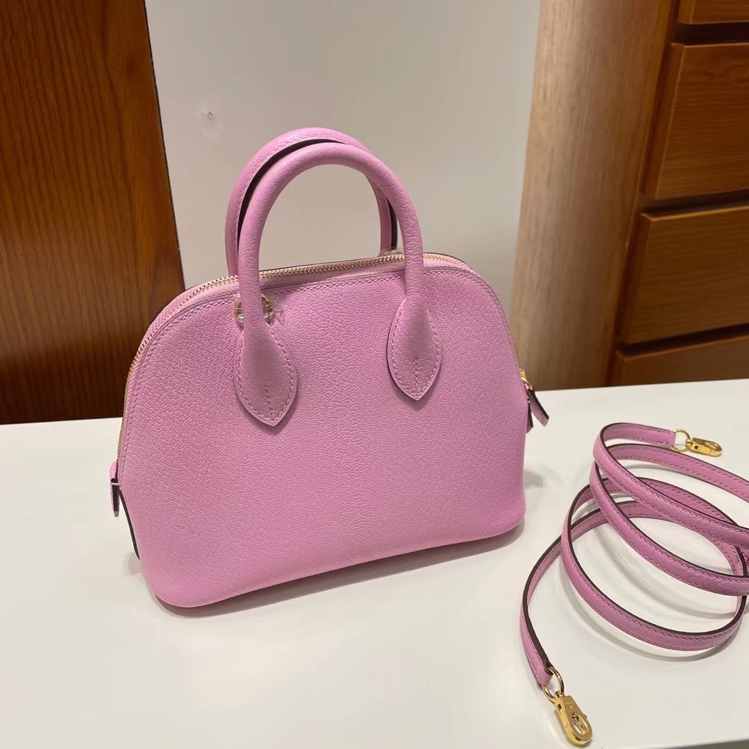 Hermes Bolide 1923 Mini Chevre Mysore X9 錦葵紫 Mauve Sylvestre 金扣