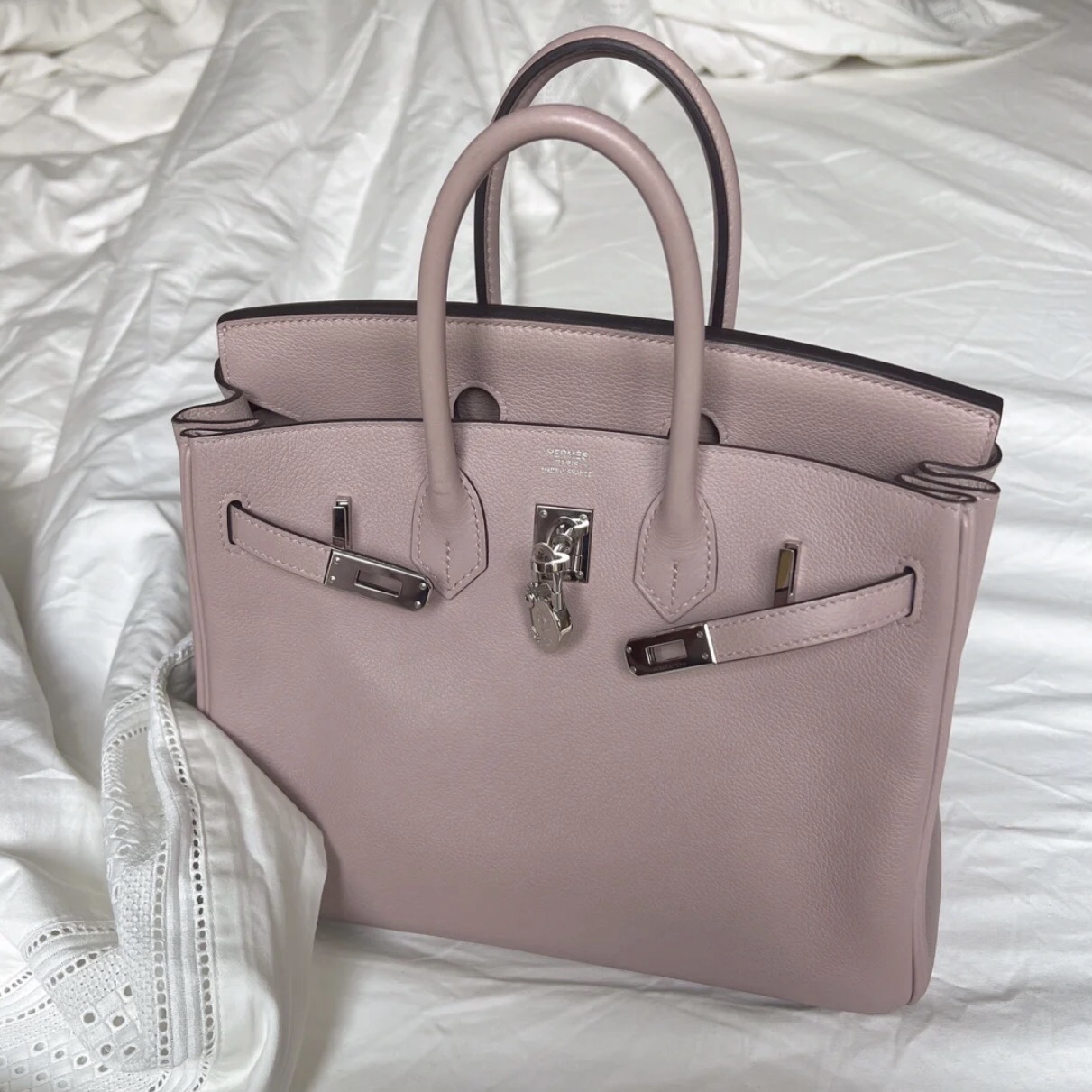 Saudi Arabia Hermes Birkin 25cm 4W Glycine 紫藤粉 香芋紫 銀扣