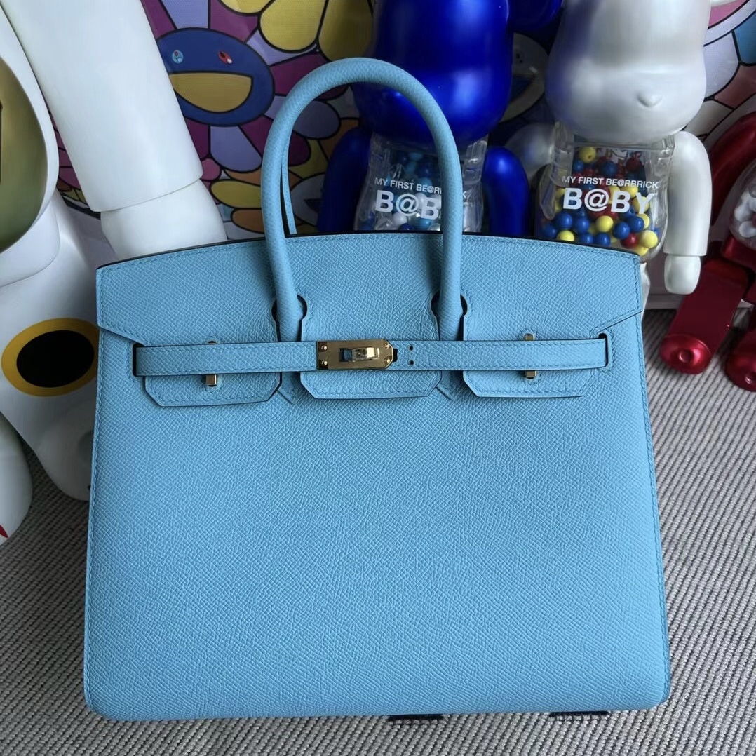 Dubai United Arab Emirates Hermes Birkin 25 Epsom 外縫 Sellier 7N Céleste 天藍色