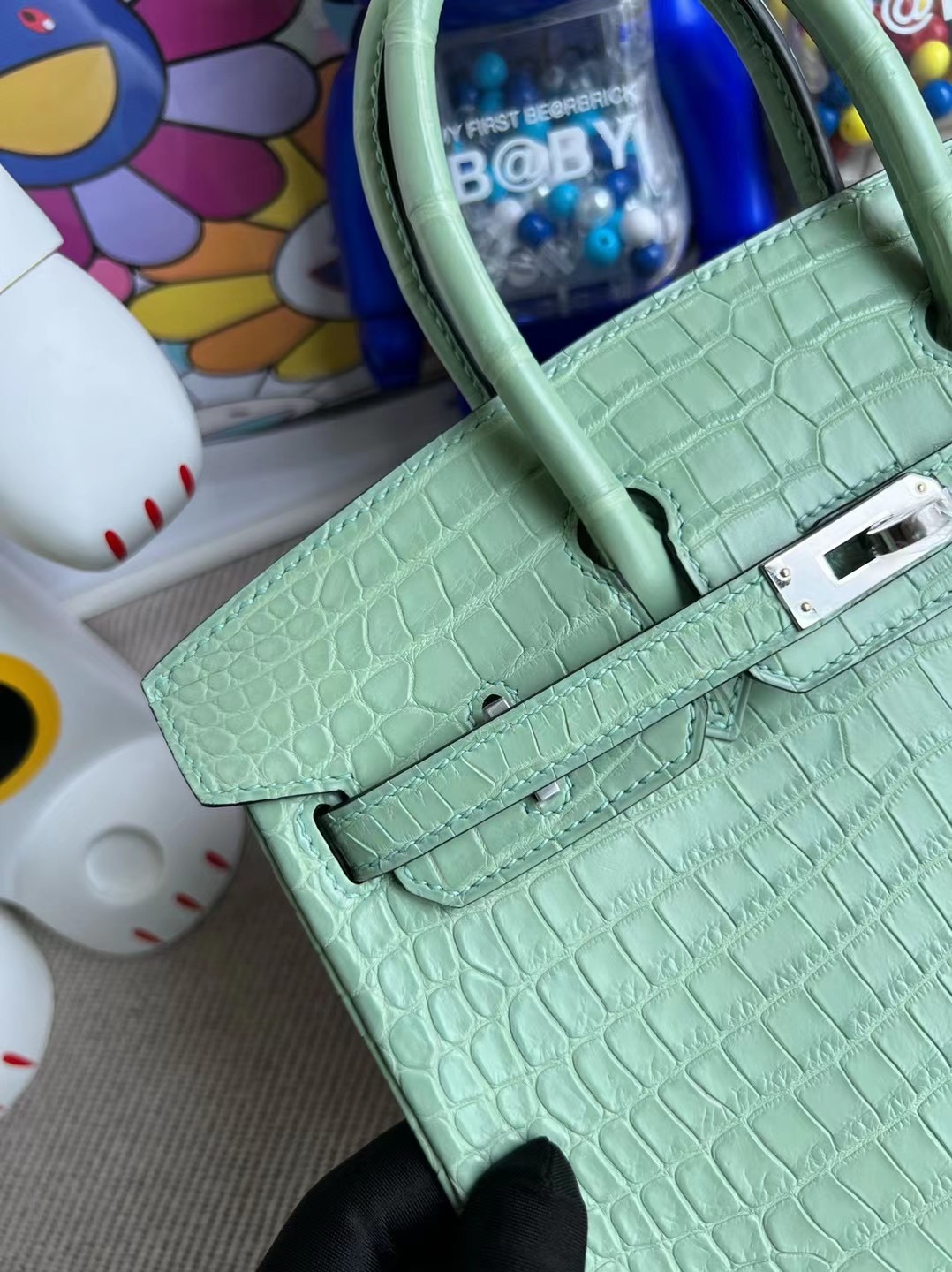 Saudi Arabia Hermes Birkin 25cm 6U Vert Dfau 薄荷綠 霧面倒V澳洲灣鱷