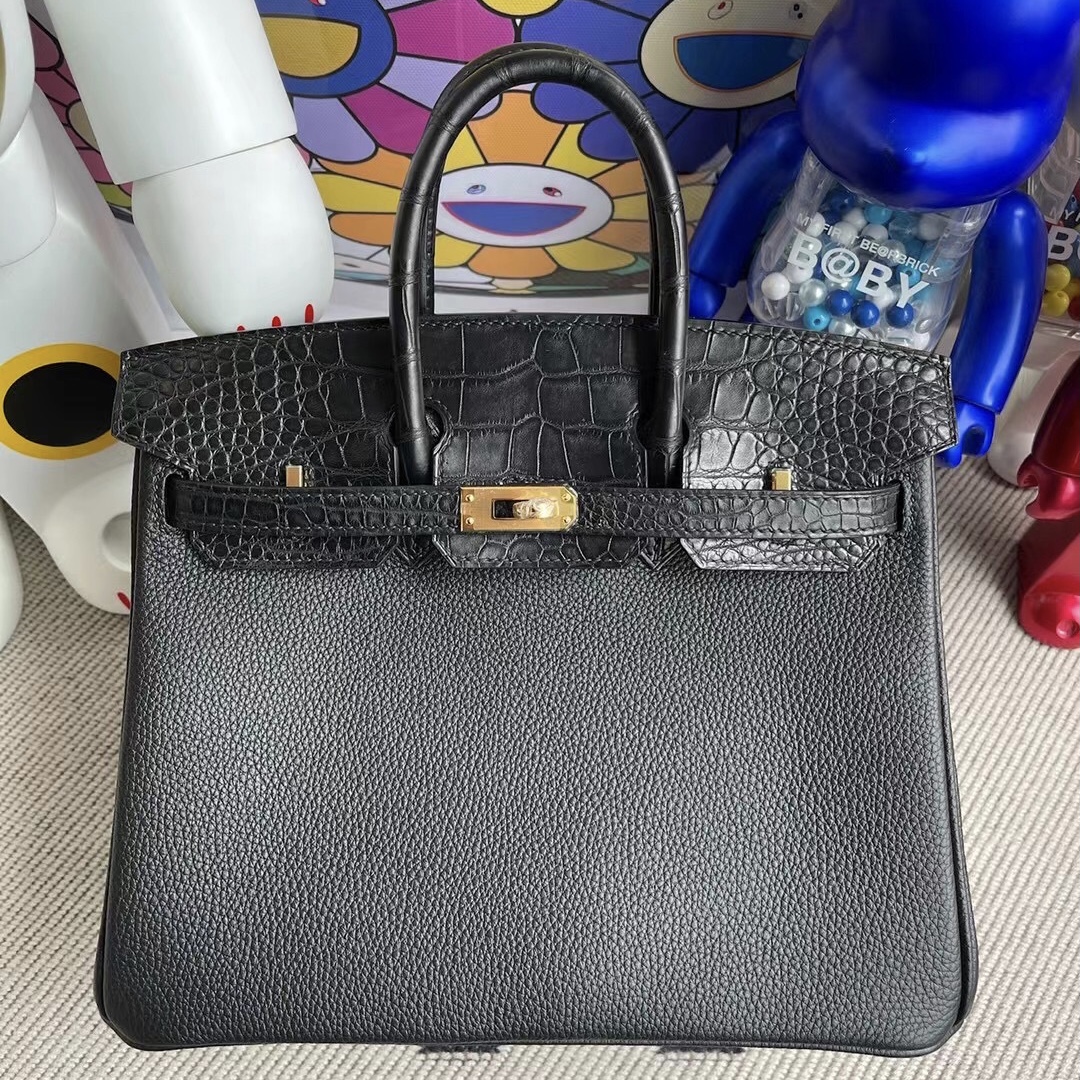 迪拜 Dubai Hermes Birkin 25cm Touch 89 Noir 黑色 Togo 皮/霧面美洲鱷魚