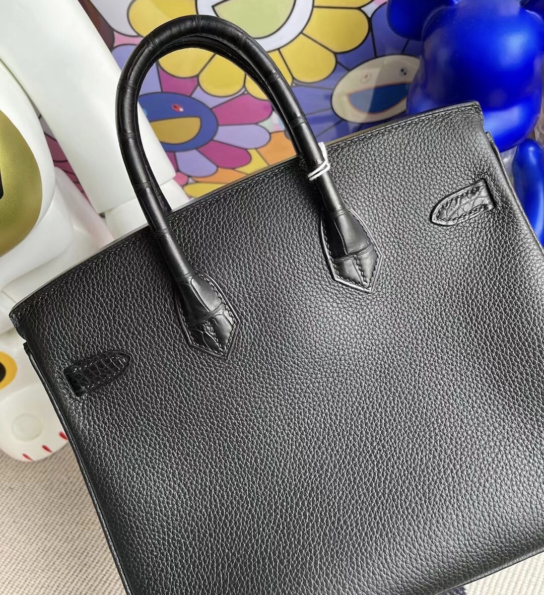 迪拜 Dubai Hermes Birkin 25cm Touch 89 Noir 黑色 Togo 皮/霧面美洲鱷魚