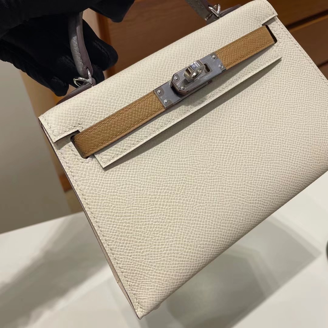 Hermes Mini Kelly II 2代 Epsom i2 nate + 0M Chai+ 0L Gris Meyer PHW