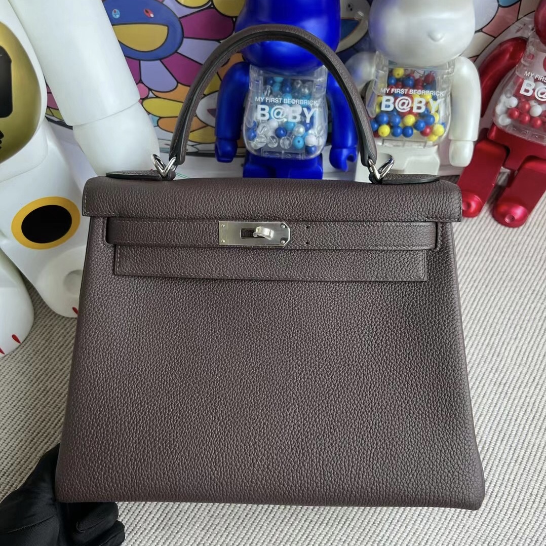 Hermes Kelly 28cm Togo 皮47 Chocolate 巧克力 銀扣 全手工縫製 接受定製