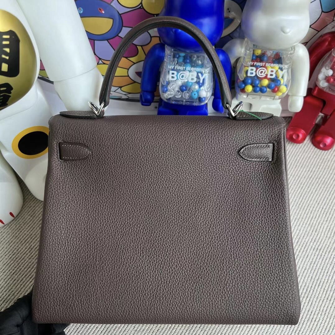 Hermes Kelly 28cm Togo 皮47 Chocolate 巧克力 銀扣 全手工縫製 接受定製