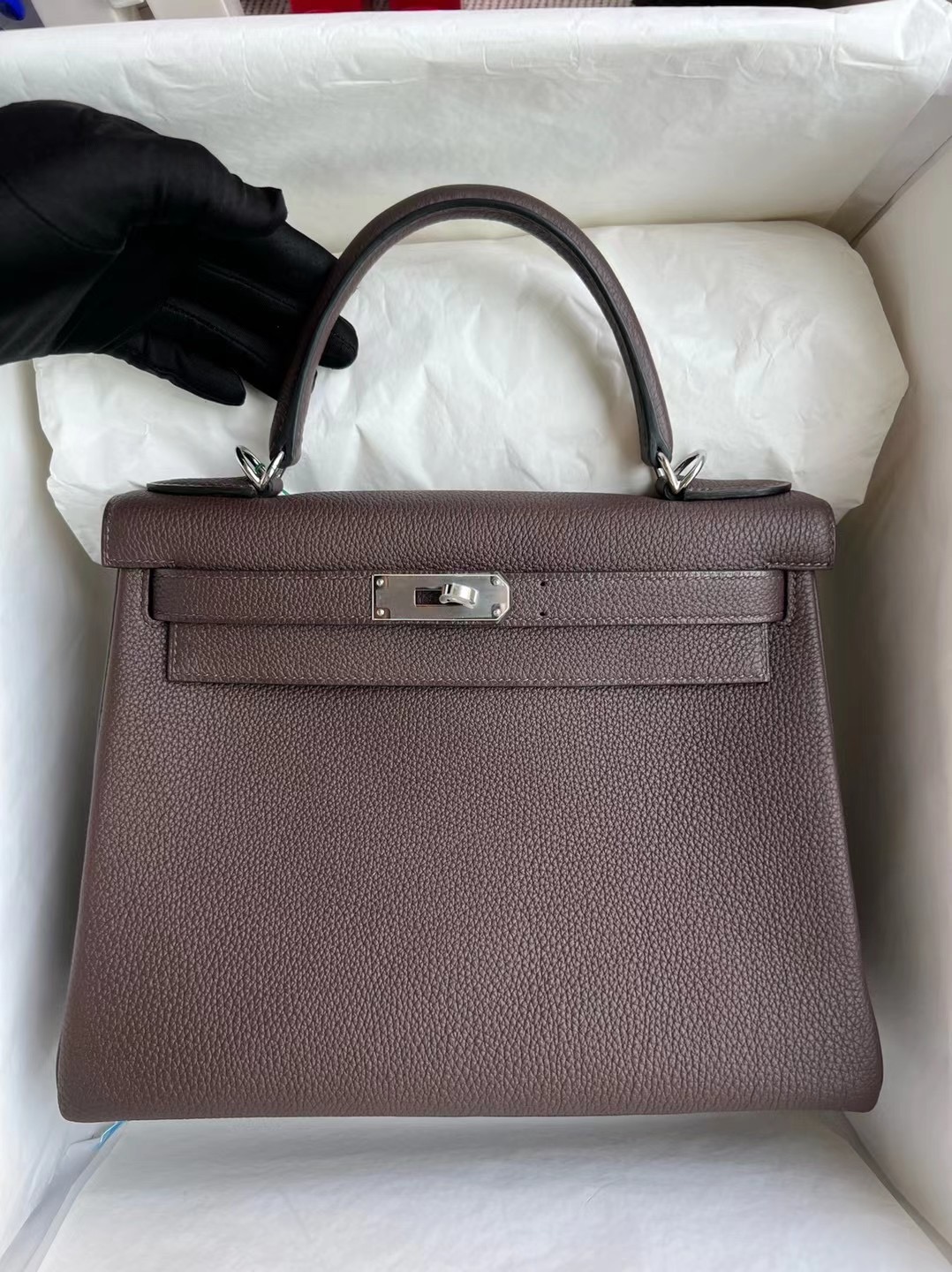 Hermes Kelly 28cm Togo 皮47 Chocolate 巧克力 銀扣 全手工縫製 接受定製