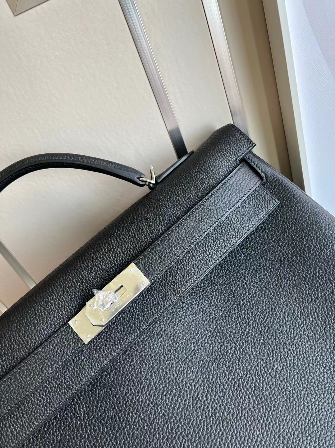 Hermes Kelly 40cm Togo 89 Noir 黑色 銀扣全手工蜜蠟線縫製 接受定製