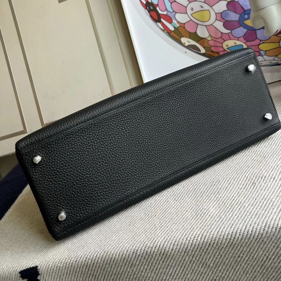 Hermes Kelly 40cm Togo 89 Noir 黑色 銀扣全手工蜜蠟線縫製 接受定製