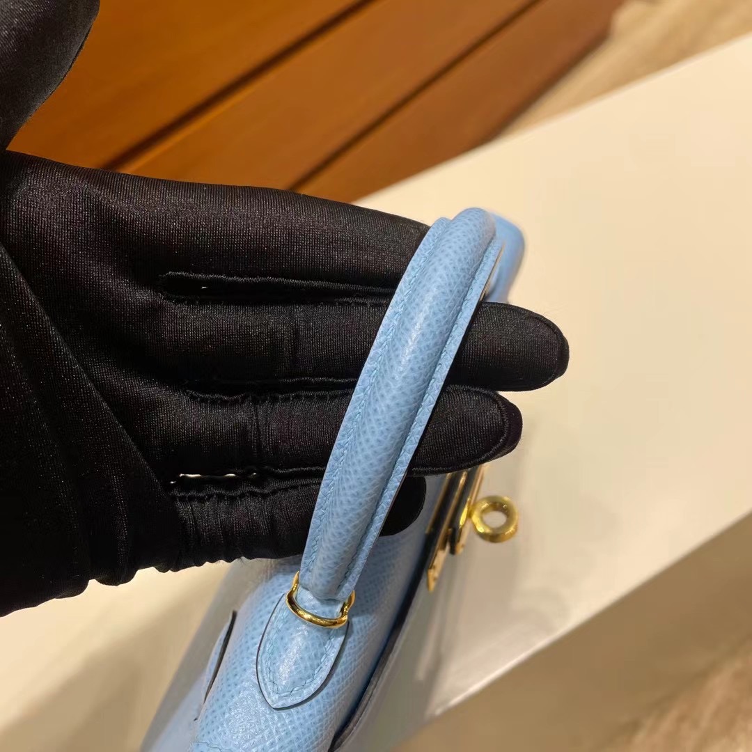 Singapore Hermes Kelly Mini II 2代 Epsom 7N Céleste 天藍色 金扣