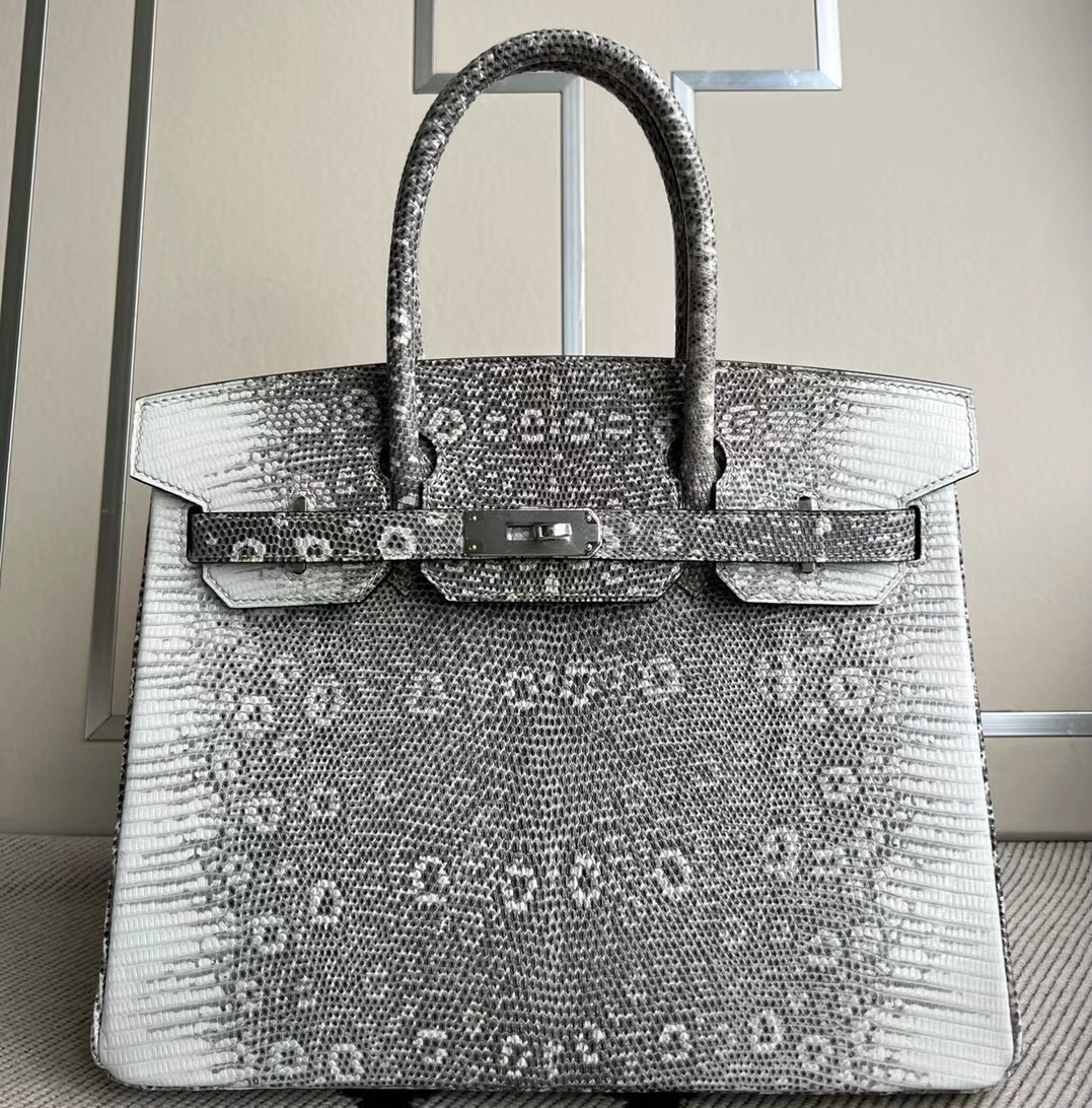 Saudi Arabia Hermes Birkin 30 Lizard 進口蜥蜴皮 01自然色銀扣全手工縫製