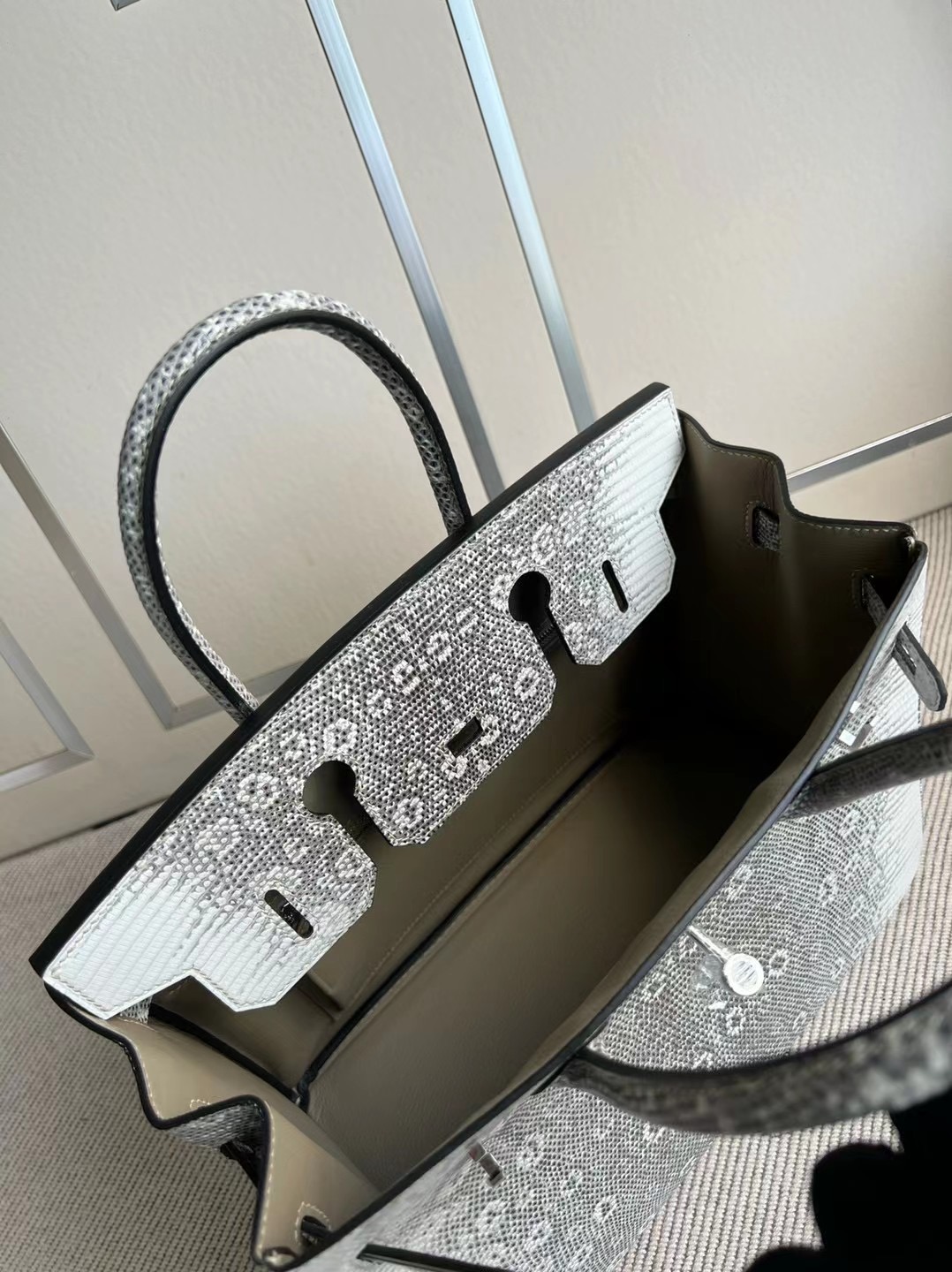 Saudi Arabia Hermes Birkin 30 Lizard 進口蜥蜴皮 01自然色銀扣全手工縫製