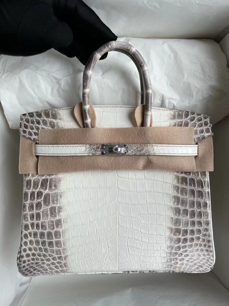 愛馬仕現貨喜馬拉雅 Hermes Birkin 25 Himalaya Niloticus Crocodile Palladium Hardware