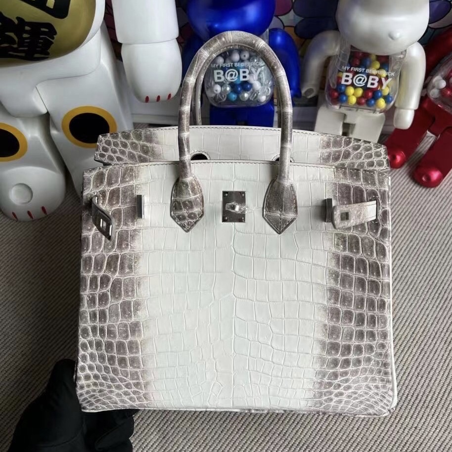 愛馬仕現貨喜馬拉雅 Hermes Birkin 25 Himalaya Niloticus Crocodile Palladium Hardware