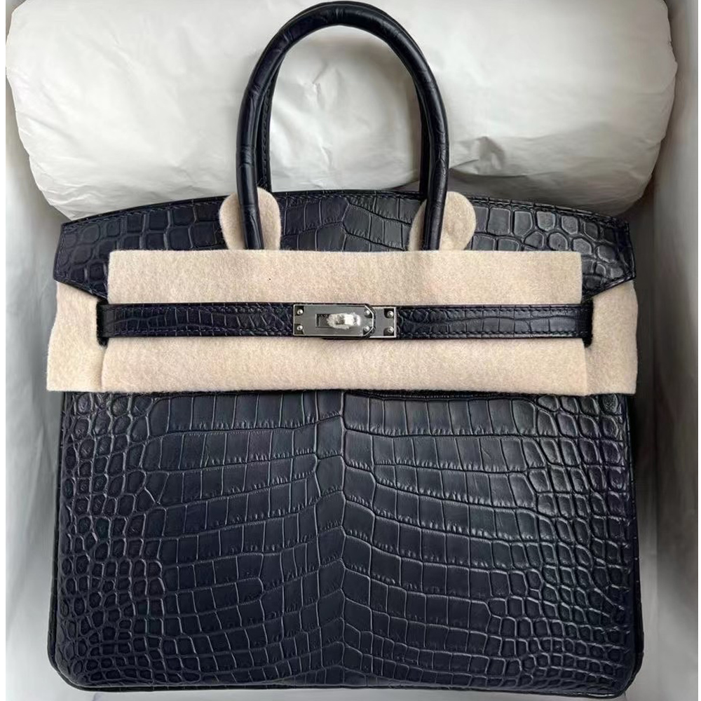 Saudi Arabia Hermes Birkin 25cm 88 Graphite 石墨灰霧面美洲鱷魚銀扣