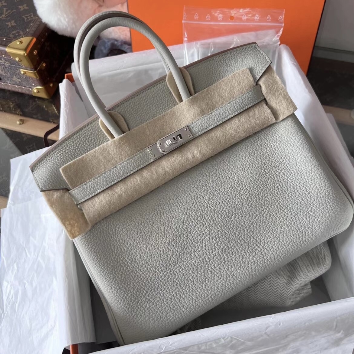 Bahrain Hermes Birkin 25cm Togo 80 Gris Perle 珍珠灰 銀扣