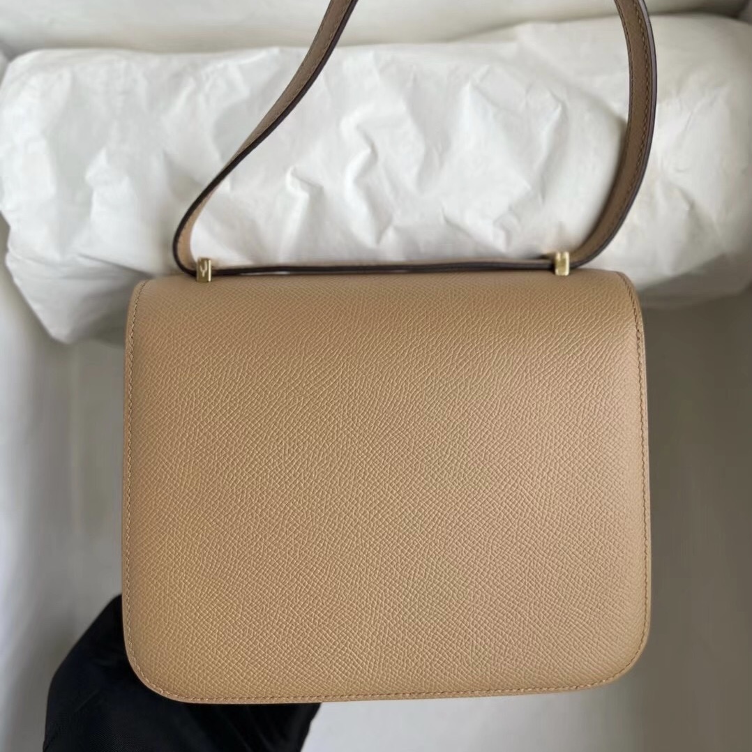 新加坡 Singapore Hermes Constance 18 Epsom 0M Chai 瑪薩拉茶色 金扣