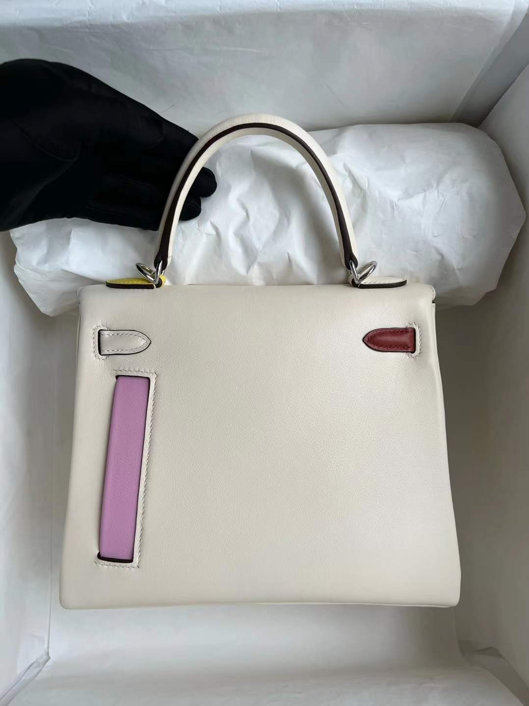 香港愛馬仕包價格 Hong Kong Hermes Kelly25 Colormatic口袋 i2 Nata奶油白銀扣