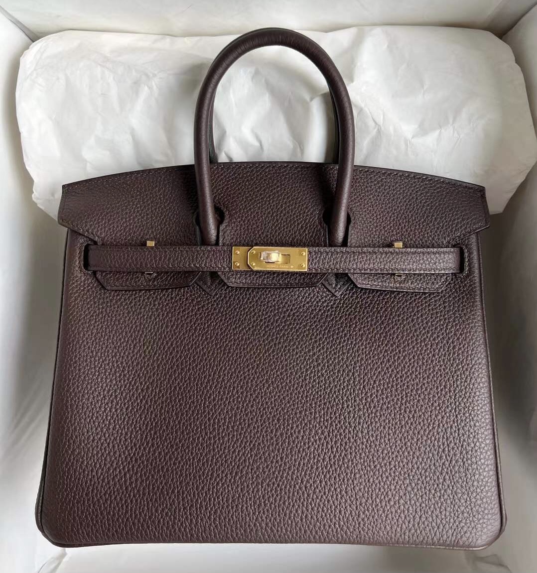 愛馬仕2022年刻印U刻 Singapore Hermes Birkin 25 Togo 46 Ebene烏木色金扣