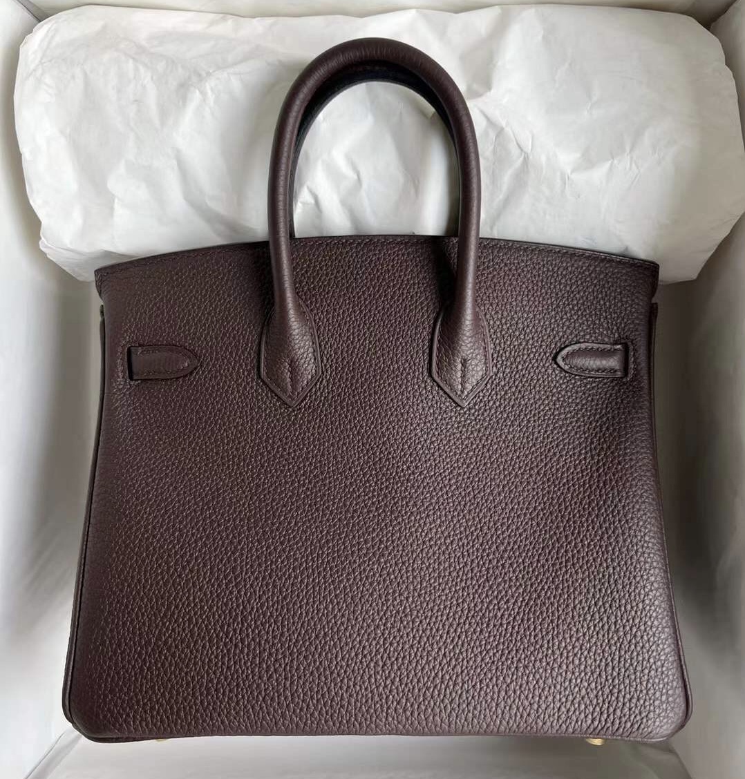 愛馬仕2022年刻印U刻 Singapore Hermes Birkin 25 Togo 46 Ebene烏木色金扣