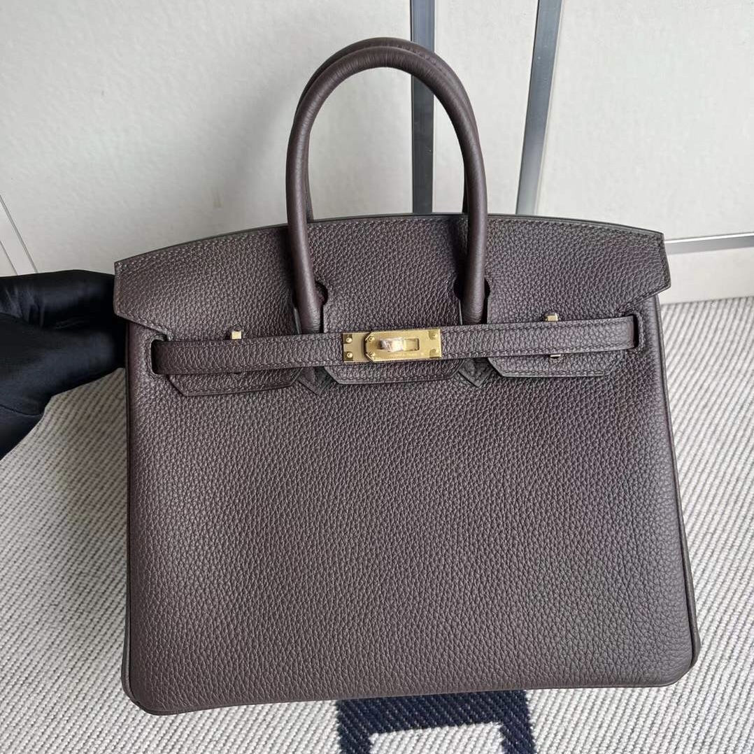 愛馬仕2022年刻印U刻 Singapore Hermes Birkin 25 Togo 46 Ebene烏木色金扣