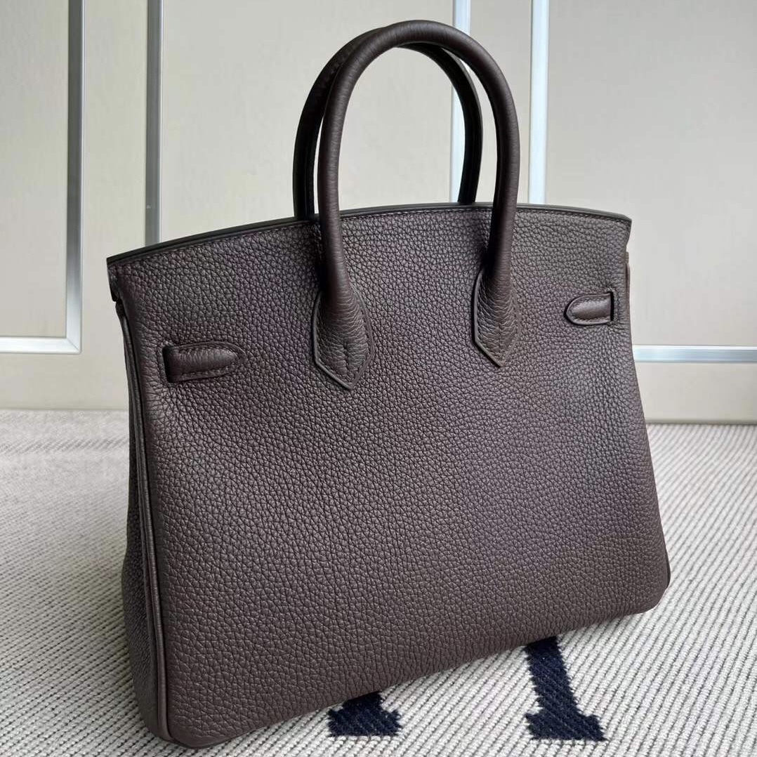 愛馬仕2022年刻印U刻 Singapore Hermes Birkin 25 Togo 46 Ebene烏木色金扣