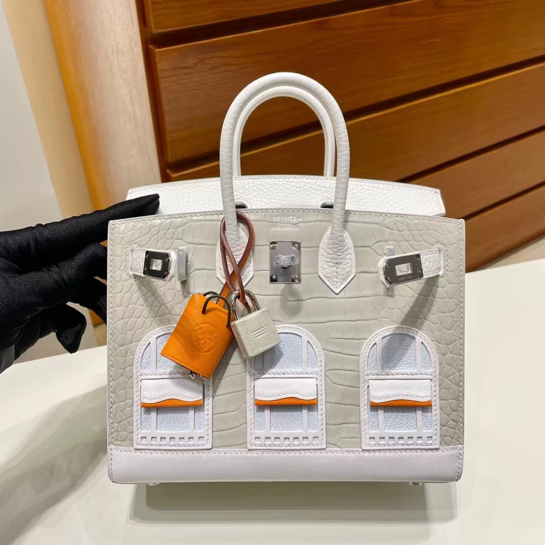 United Arab Emirates Hermes 白色小房子 Sac Faubourg Birkin 20 Alligator