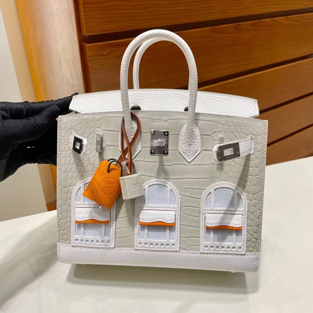 United Arab Emirates Hermes 白色小房子 Sac Faubourg Birkin 20 Alligator