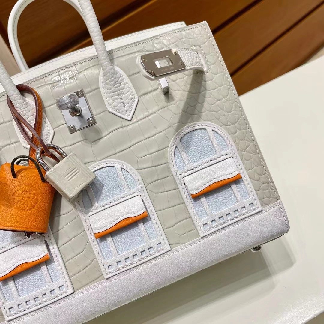 United Arab Emirates Hermes 白色小房子 Sac Faubourg Birkin 20 Alligator