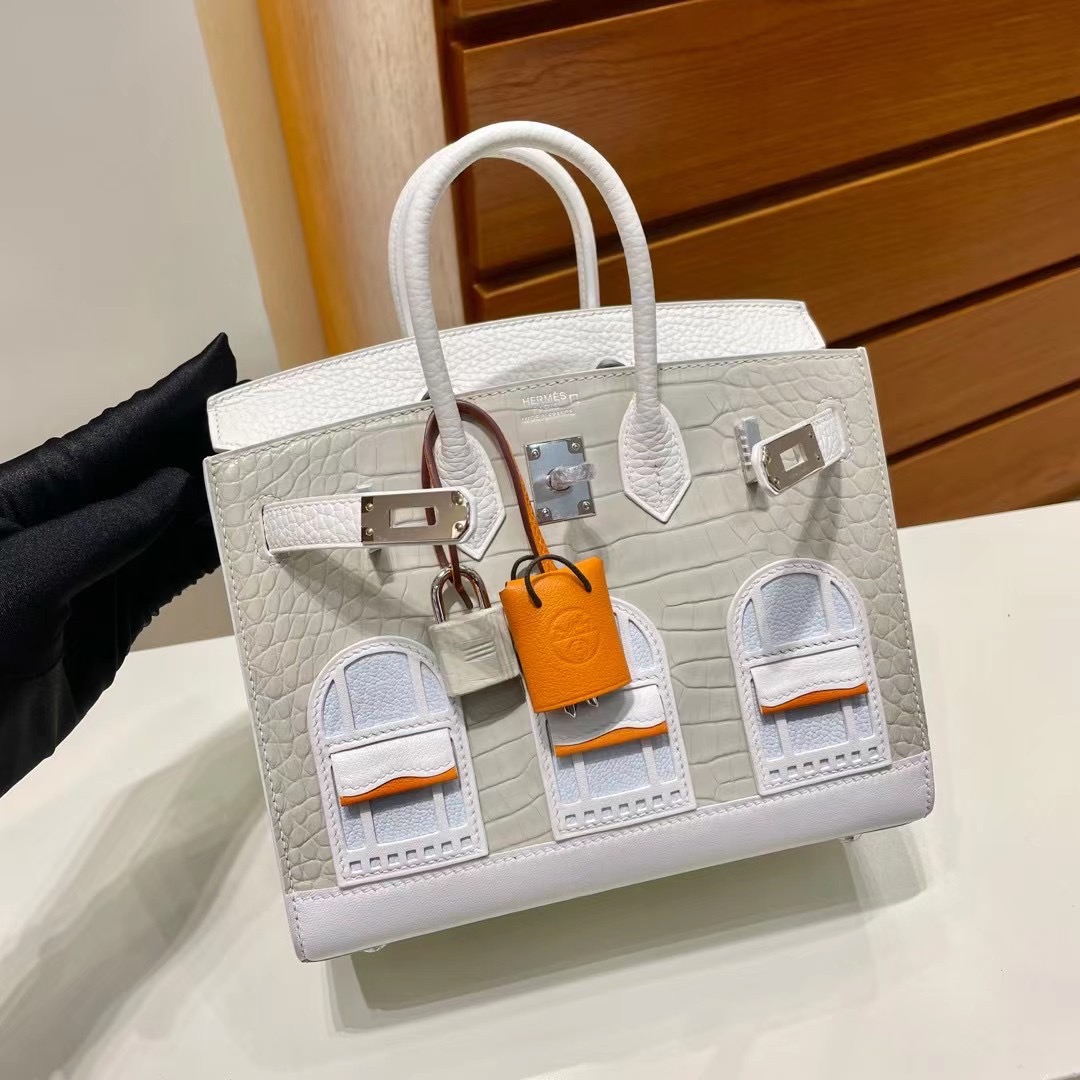 United Arab Emirates Hermes 白色小房子 Sac Faubourg Birkin 20 Alligator