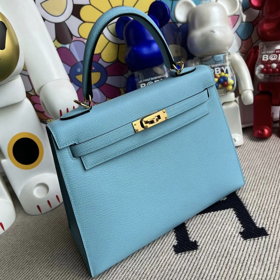 Hermes Kelly 25cm Epsom 7N Céleste 天藍色 Gold hardware