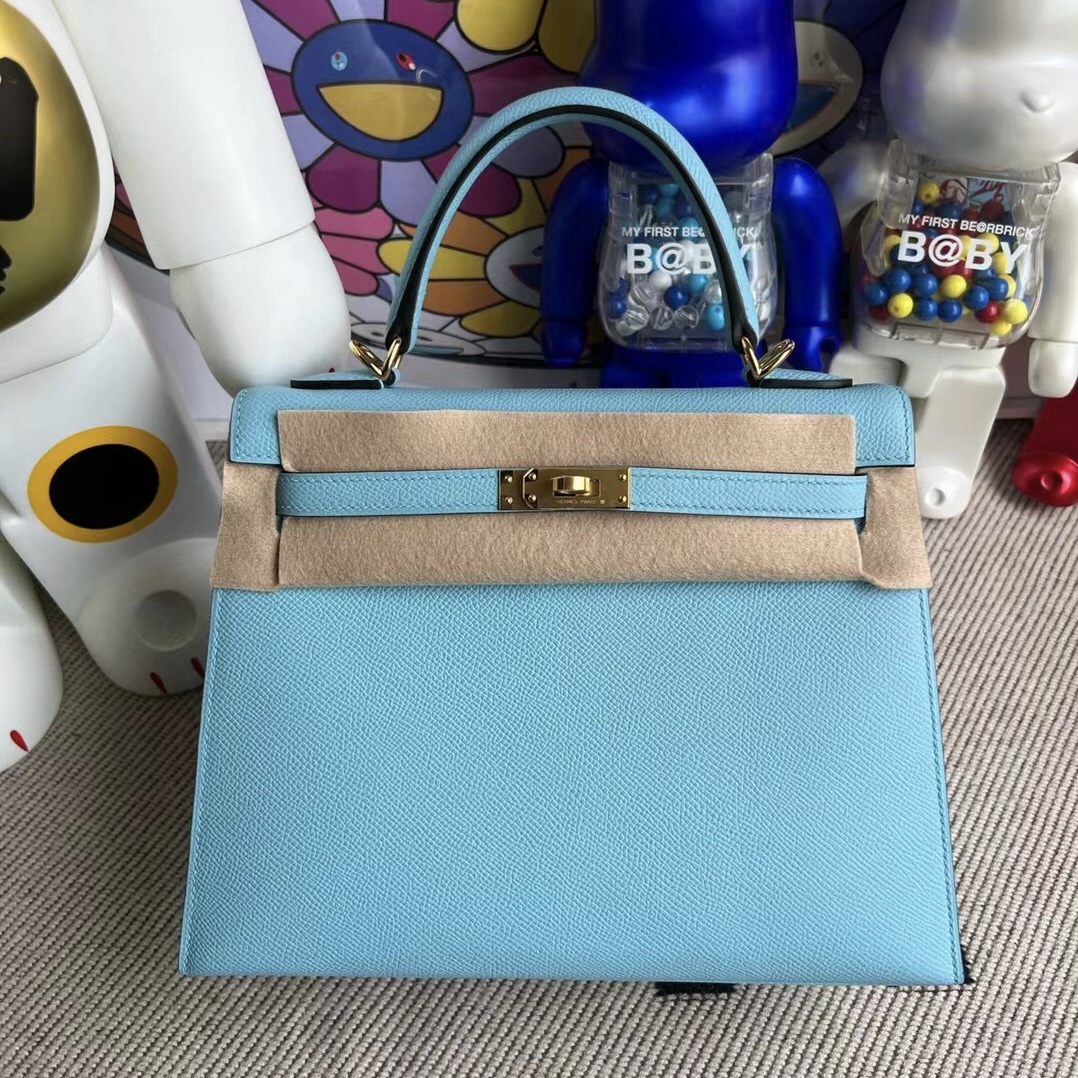 Hermes Kelly 25cm Epsom 7N Céleste 天藍色 Gold hardware